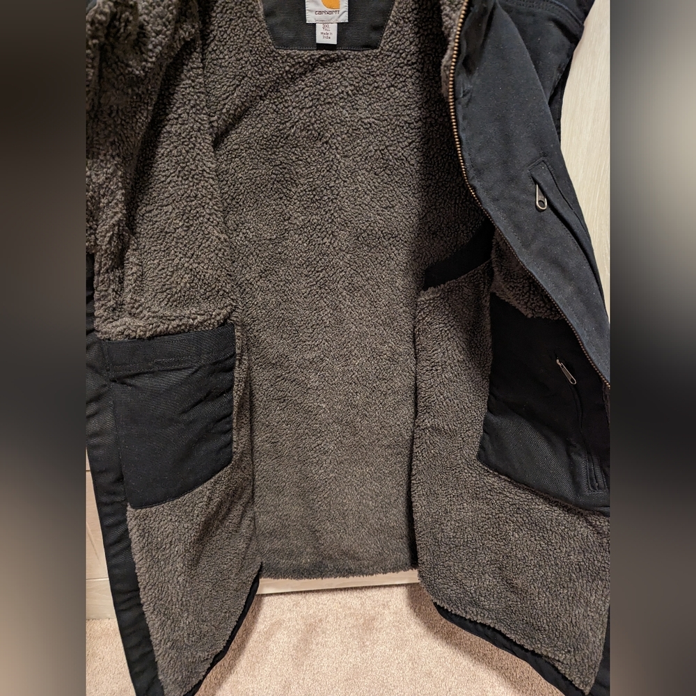 Carhartt Men's Loose Fit Duck Sherpa Lined Mock Neck Vest 3XLT 3XL Tall Black - Picture 4 of 5